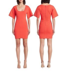Herve Leger Vibrant Orange Mini Dress